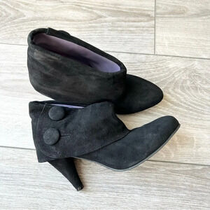 JC Jeffrey Campbell  Black Suede Heeled Ankle Boots